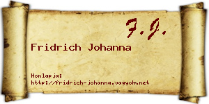 Fridrich Johanna névjegykártya